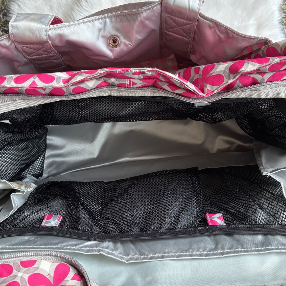 Ju Ju Be Be Prepared Pink Pinwheel Diaper Bag Large Floral Travel Tote - Picture 12 of 16